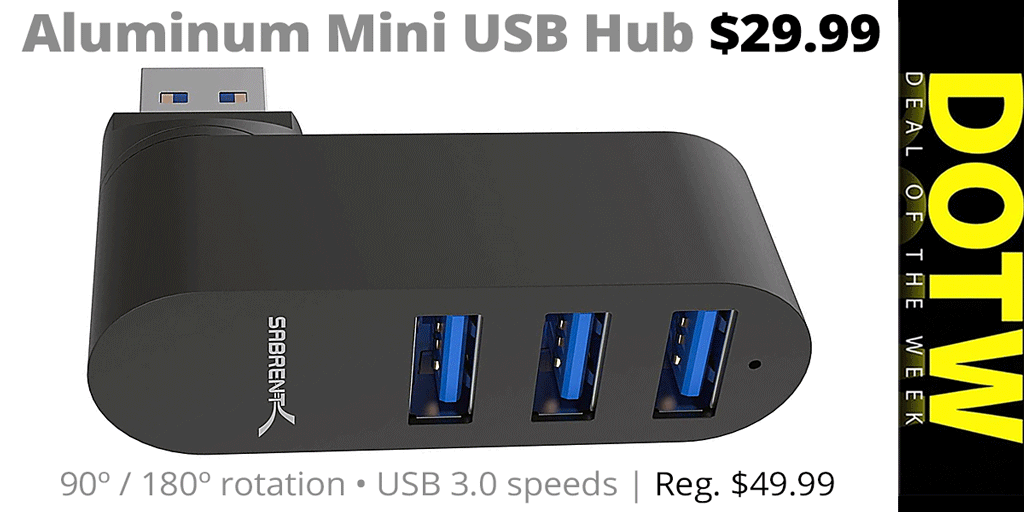 ConnectingPt's tweet image. Connecting Point's Deal of the Week (7/25/25): Aluminum Mini USB Hub: reg. $49.99; Deal of the Week sale price: $29.99. Through 7/31/25 while supplies last. | tinyurl.com/5n99fshv
.
#AluminumMiniUSBHub #ConnectingPoint #DealOfTheWeek #DOTW #RogueValley