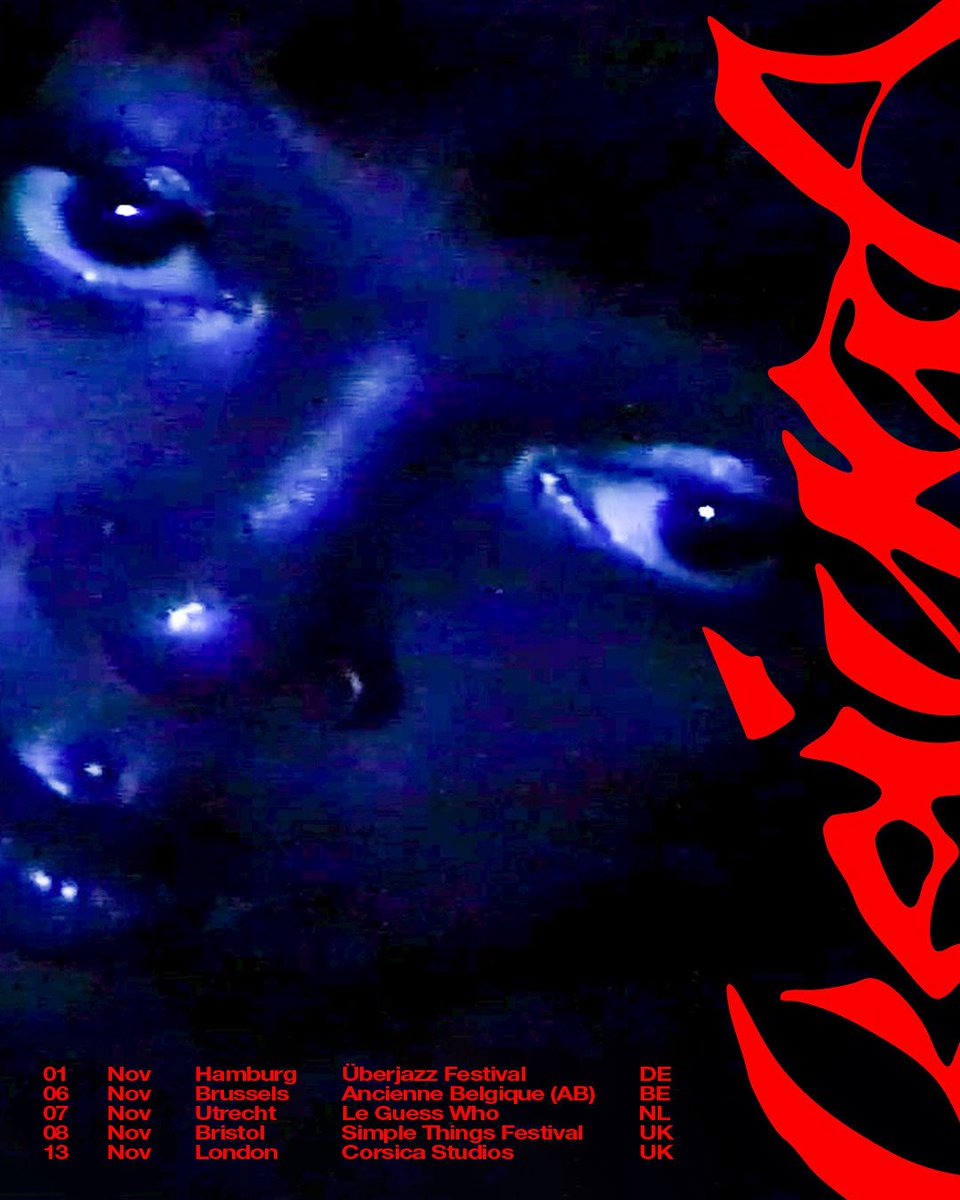 back outside November 🖤

01/11 - Überjazz Festival, Hamberg 
06/11 - Ancienne Belgique, Bruxelles
07/11 - Le Guess Who, Utrecht
08/11 - Simple Things Festival, Bristol 
13/11 - Corsica Studios, London