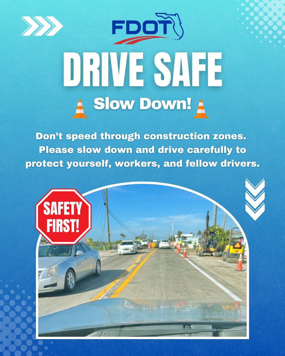 MyFDOT_SWFL's tweet image. Remember to be 𝗦𝗠𝗔𝗥𝗧 when traveling in a work zone!❗️🦺
𝗦low Down
𝗠ove Over
𝗔void Distractions
𝗥emember to pay attention
𝗧hink Safety