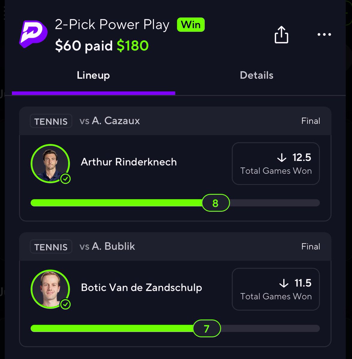 2ND POTD CASH🎾☢️☢️

Cashed premium slips to.. Join the premium discord to get your units up. Link⤵️
discord.gg/g6Kre9Dy

#PrizePicks #SportsBettingX #gamblingX #Tennis #sportsgambling