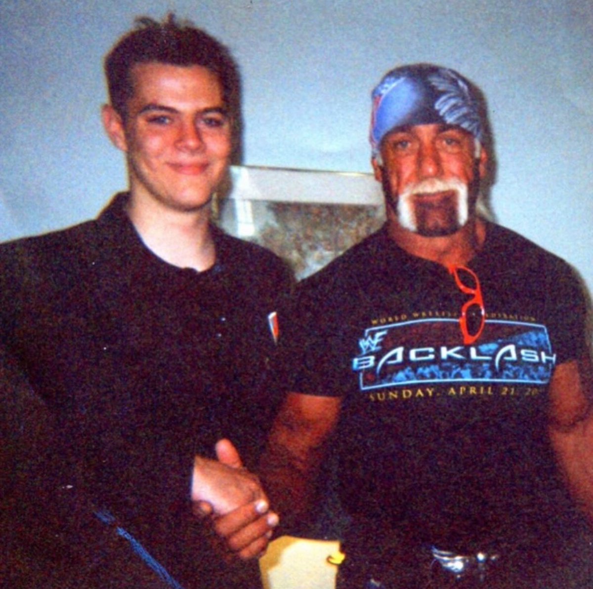 Hulk Hogan and my brother at our father's funeral in May, 2002. Hulk went out of his way to attend the funeral in Calgary. I won't forget that. He was a friend to my dad, and like my brother said in his post- Hulk was really nice to my family and I. He showed us love during this