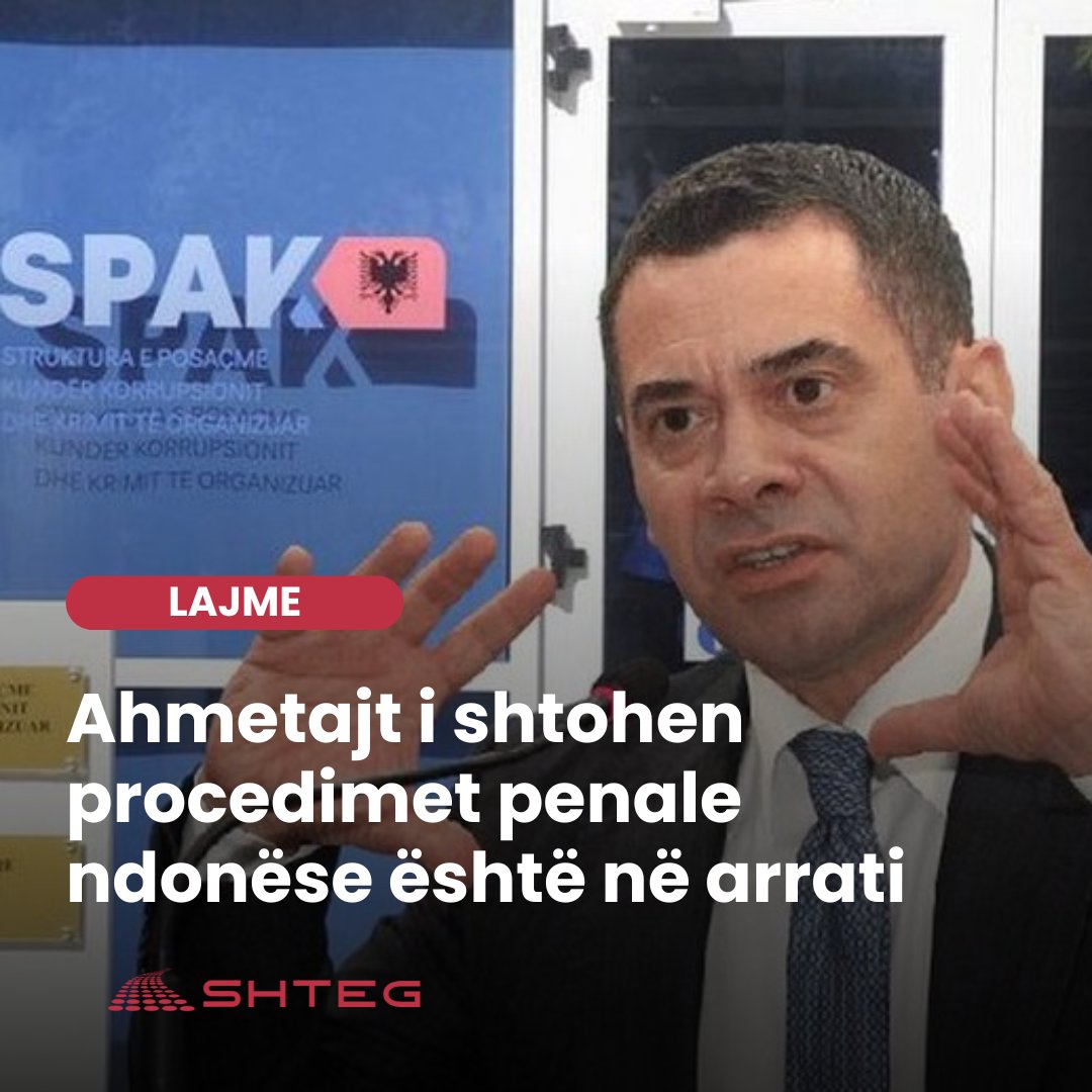 Ahmetajt i shtohen procedimet penale ndonëse është në arrati

shteg.org/ahmetajt-i-sht…
.
.
#ArbenAhmetaj #GjKKO #SPAK #ToyotaYaris #Korrupsion #PastrimParash #Buka #Shqiperi #Tirane #LirimFezollari #MinistriaFinancave #Hetime #KrimEkonomik #ShpërdorimDetyre #Albania