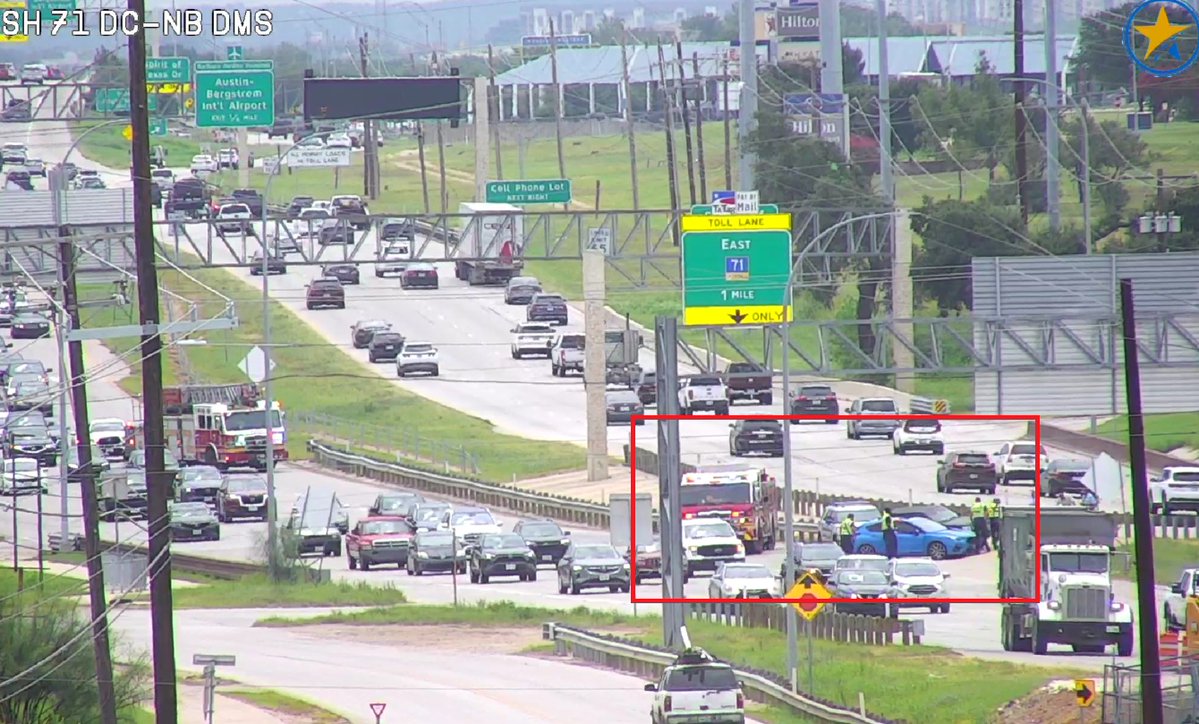 RMATIMCenter's tweet image. Crash 71 Toll WB after Brandt Dr Left lane blocked. #ATXtraffic