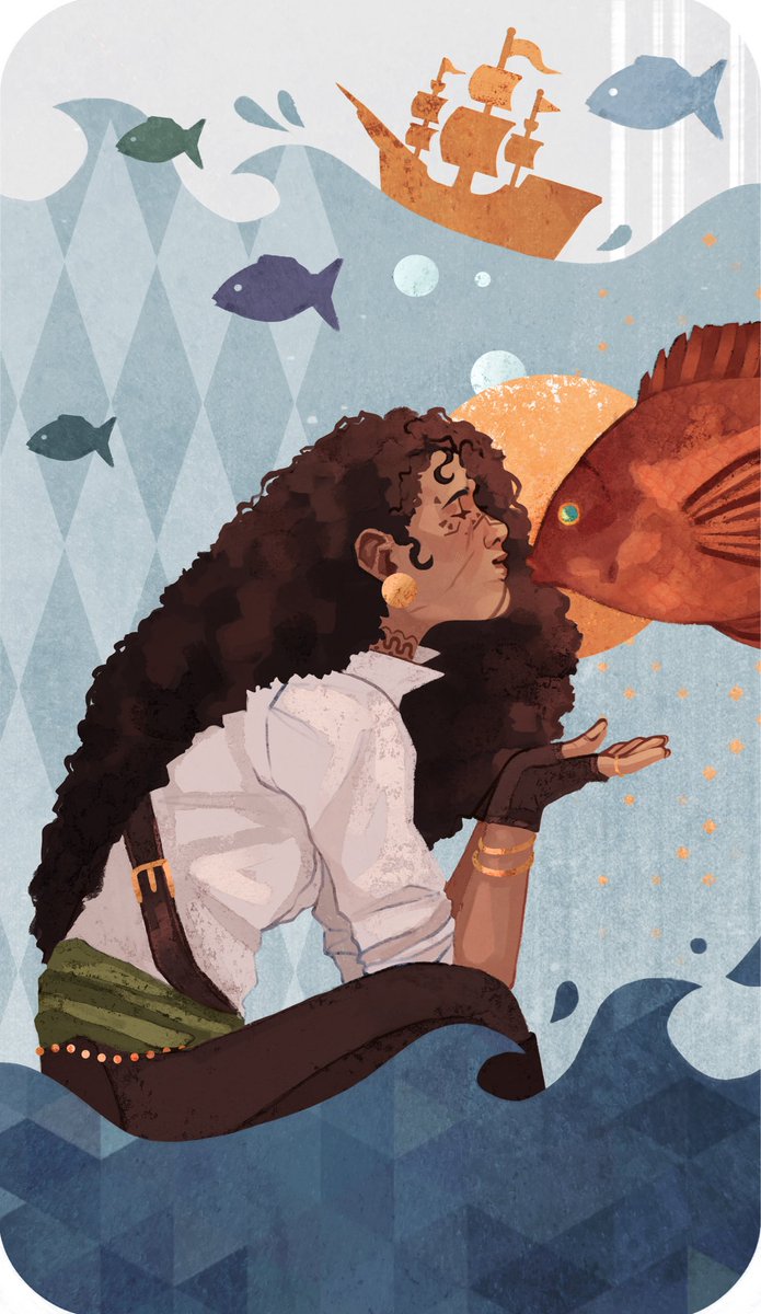 kittyoperas's tweet image. Tarot c0mm of a gorgeous LOF rook 
🐠🔱

#dragonage #veilguard