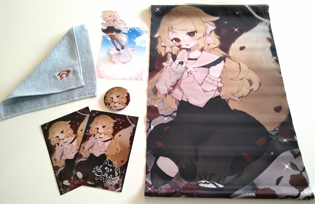 RenardAnimation's tweet image. #櫻歌ミコ
#おうかみーてぃんぐ
#おうか民
My April goods arrived!🐺
I also had some extras that arrived back in May, but wanted to wait to photograph them together.
I adore Miko's Gartic Phone doodle on the handkerchief which she drew 2 over years ago.
Ref: youtube.com/live/YGN0WIEnd…