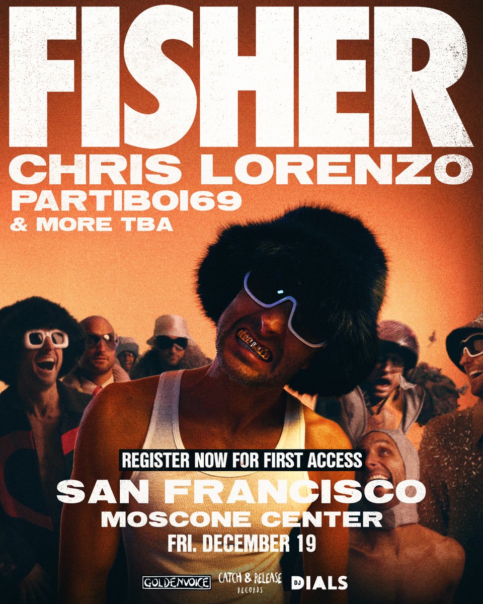 FISHER IN THE BAY⚡️<a href="/followthefishtv/">FISHER</a> 
FRIDAY, DECEMBER 19 AT MOSCONE CENTER 🐠 

🎟️ register for presale: rebrand.ly/FISHER-SF

presale - friday 8.01 at 10am
on sale - friday 8.01 at 2pm
