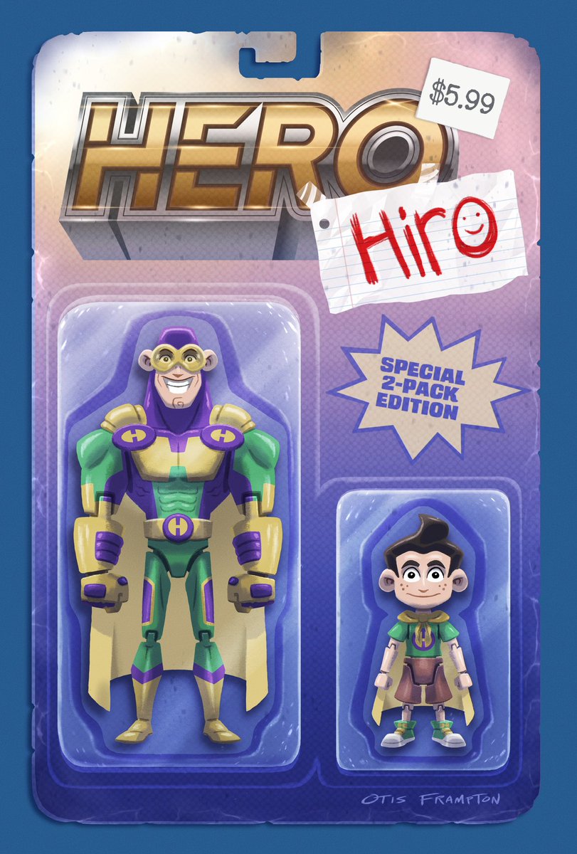 otisframpton's tweet image. My variant cover for issue 1 of @geckoadams new comic series “Hero Hiro,” out this week!

Process pics and video in the next posts ⬇️