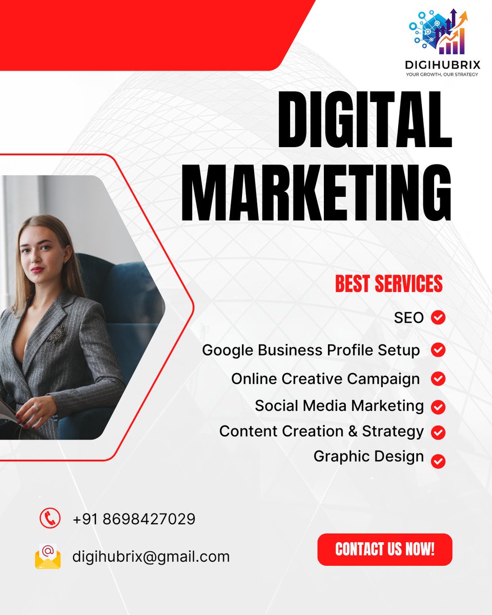digihubrix's tweet photo. 🚀 DigiHubrix – Your Growth, Our Strategy
We offer expert freelance digital marketing services:
🔹 SEO
🔹 Social Media Marketing
🔹 GBP Optimization
🔹 Content &amp; Graphic Design
📍 Based in Nagpur
📩 digihubrix@gmail.com
#SEO #DigitalMarketing #Freelancer #MarketingExpert https://t.co/o2BSVMjkAq