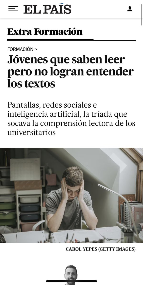 📉 El nivel de comprensión lectora de los universitarios españoles ha caído 10 puntos en una década, según el PIAAC. Están por debajo de la media de la OCDE… y también por debajo de estudiantes de Bachillerato de países como Finlandia o Suecia. elpais.com/extra/formacio…