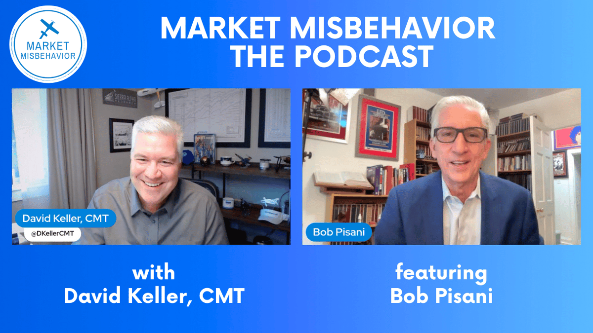 DKellerCMT's tweet image. Thanks @BobPisani for a fantastic interview on the Market Misbehavior podcast! We discussed insights from 30 years on the floor of the NYSE, the balance between skill and luck for investing, the evolution of retail trading, the importance of behavioral economics, why baby boomers…
