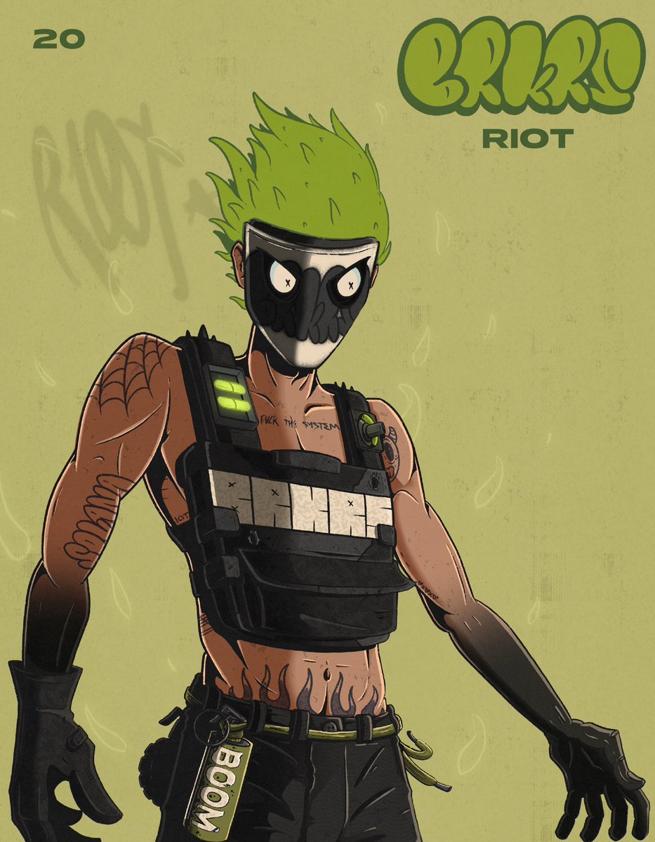 Had this one in the BRKRS vault for a while // RIOT.

Really want to add a fun new member to the family.

Let’s break the rules &amp; do a cheeky buy now // 3.5 SOL // link below 🔗👇🏼