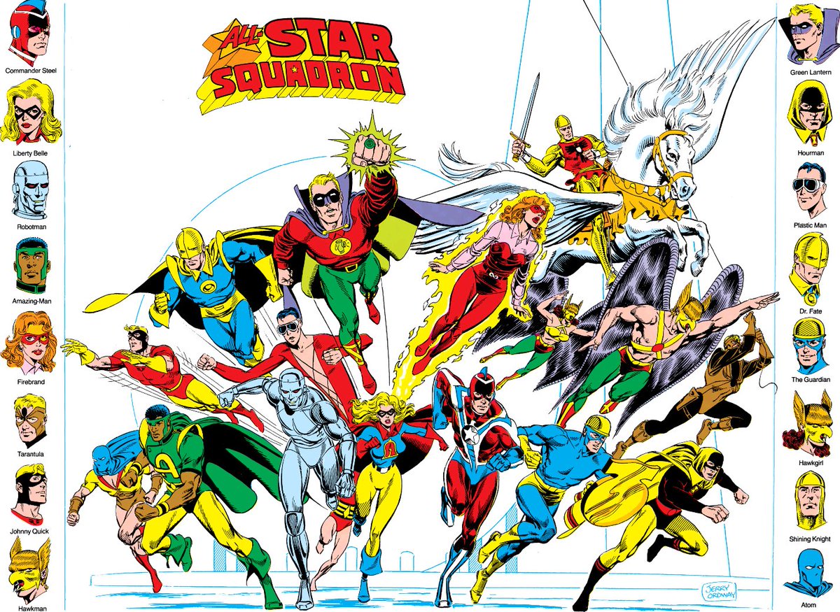 FlashLegacyBR's tweet image. Com a confirmação da existência de Libby Lawrence, a super-heroína Liberty Belle e também do Amazing Man, nós já podemos supor que o All Star Squadron existiu no DCU!!!