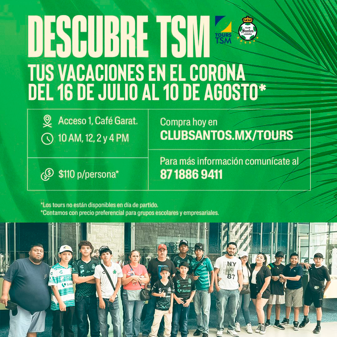 ClubSantos's tweet image. ¿Buscas tour para aficionados Guerreros?🤔
En el TSM tenemos la solución, te esperamos en horario de 10 am, 12 pm, 2 pm y 4 pm😇
🏃🏻♂️Entrada por acceso 1, el guía te espera en café Garat