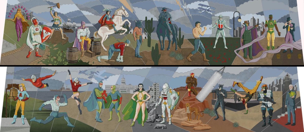 Feature_First's tweet image. New look at the full Hall of Justice mural from 'Superman'.