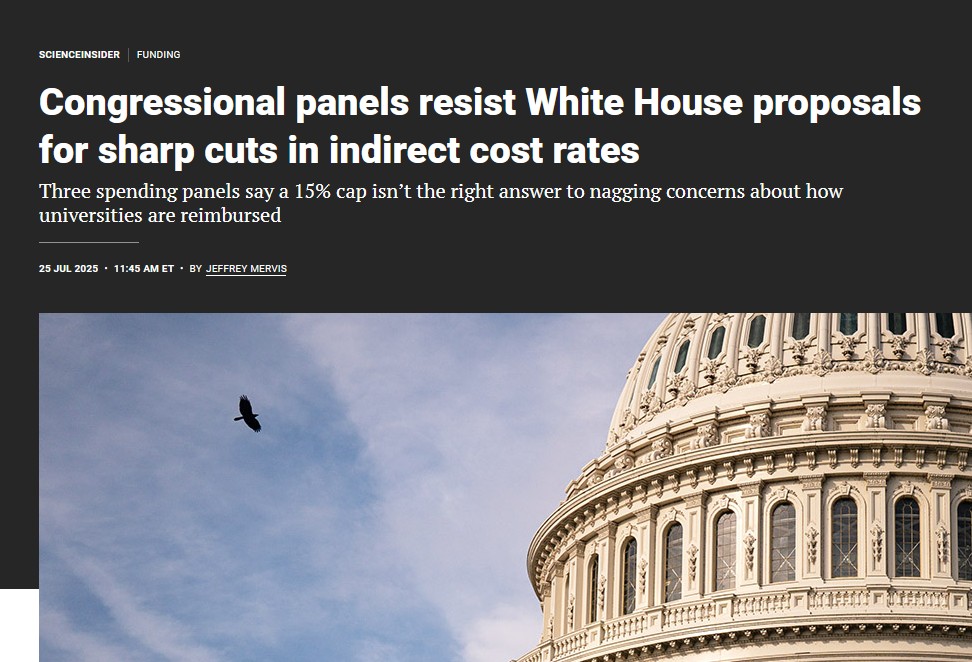 greg_folkers's tweet image. .@ScienceInsider : Congressional panels resist White House proposals for sharp cuts in indirect cost rates
bit.ly/4lEUHng