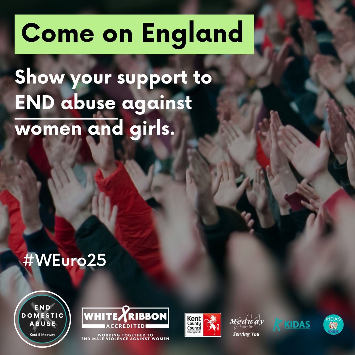 KentFA's tweet image. Come on England! Whether we win or lose the #WEuro2025 final tomorrow, let's show #DomesticAbuse the red card.
Join #TheGoal to end violence against women and girls. It's #HerGameToo. Find out how to signpost people to support at domesticabuseservices.org.uk
Emergency: call 999…