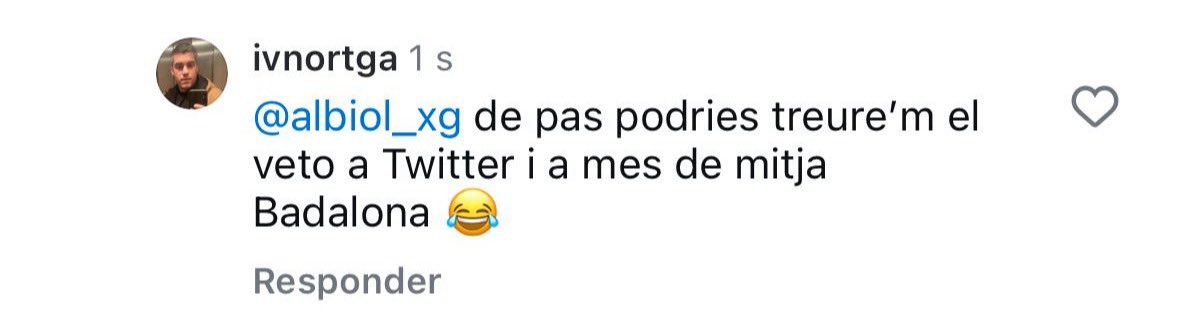 🔓 NOTÍCIA #Badalona:
Després de mesos bloquejat a Twitter…
He aconseguit parlar amb Albiol!
Sí, sí — gràcies a la nova compte d’Instagram li vaig colar les preguntes 🫣😂

📌 350.000 € de subvenció
📌 Estadi municipal
📌 Palamós Style
📌 Impagaments a jugadores

I ara em