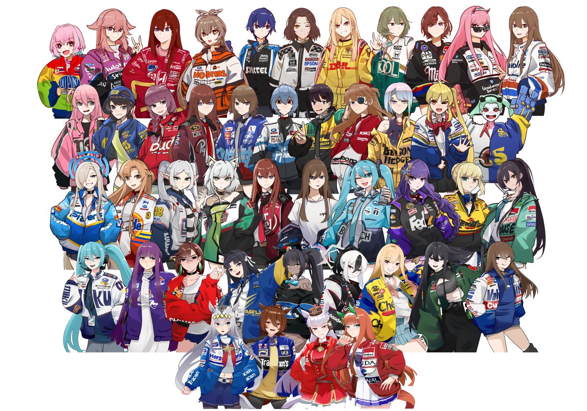 holeecrab's tweet image. Can't believe I've been doing this silly anime and racing jacket thing for almost 5 years now...