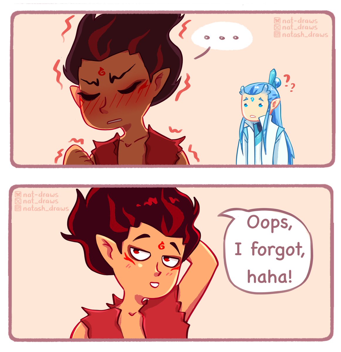 Nat_draws's tweet image. #oubingzhaweek25 - Day 6
Confessions ❤️🩵
#NeZha