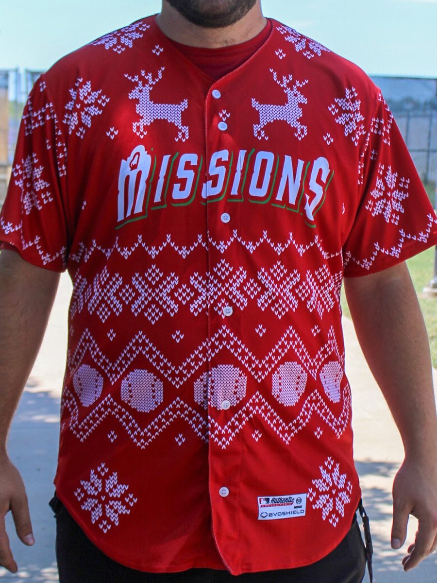 missionsmilb's tweet image. The Missions are taking the field Saturday night with some Christmas cheer! 🎅
🎄Fans can bid on these team-worn jerseys during the game
🎆Stick around after for postgame fireworks pres. by @AlamoColleges1
Get 🎟️ now: bit.ly/3H0HG8t