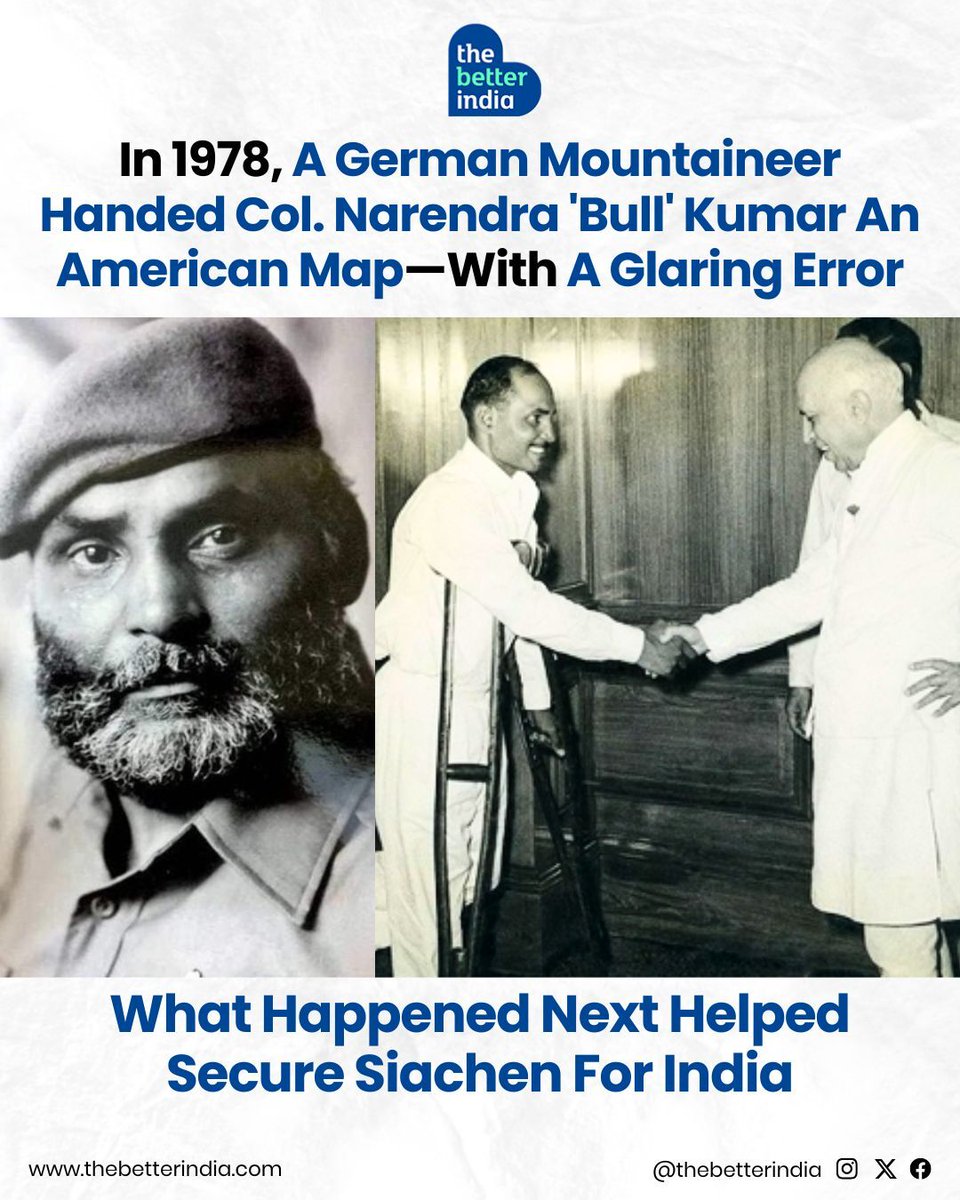 In 1978, a German mountaineer showed Col. Bull Kumar an American map.

It marked Siachen, a frozen desert in Ladakh, as part of Pakistan.

Col. Kumar, a legendary Indian mountaineer and Army officer, knew this was dangerously wrong.

Without orders or fanfare, he launched a