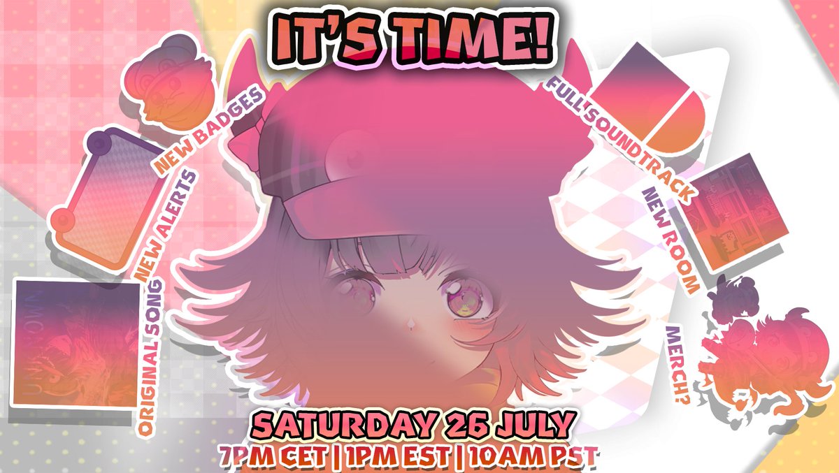 Fraiki's tweet image. IT'S FINALLY DEBUT TIME! 🎊
Prepare yourself for:
- New model 🦾
- Original Song 🎤
- A full OST! 🎶
- Merch & WAY MORE! 🧸
SATURDAY 26 JULY📅
(7PM CET | 1PM EST | 10AM PST)