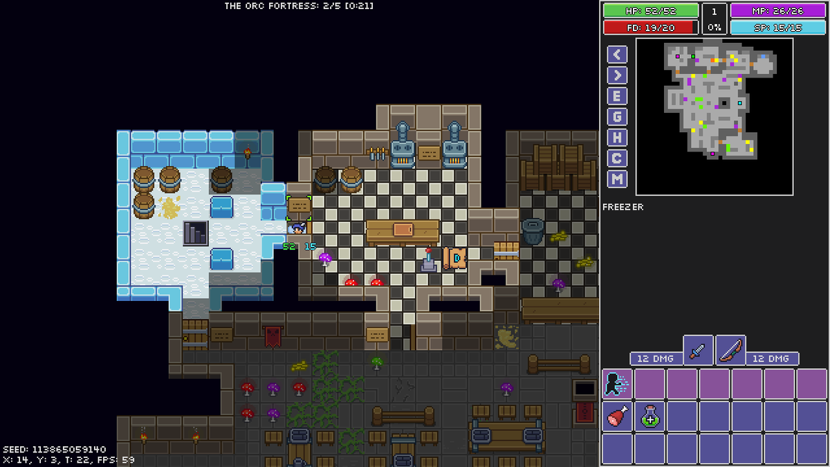 Where possible, I'm trying to add 'logical' zone transitions. Here's an entrance to the Ice Caves in a freezer... So... much... immersion.

#indiegame #indiegamedev #pixelart