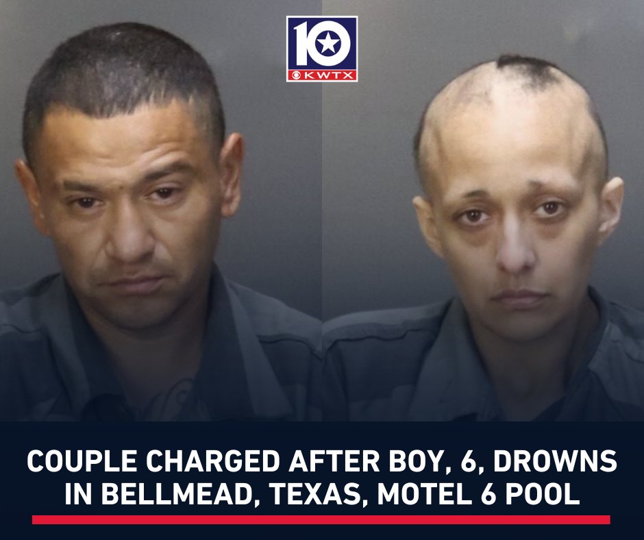 kwtx's tweet image. 🚨 A couple is behind bars after a 6-year-old boy drowned in a pool at a #BellmeadTexas Motel 6. STORY: kwtx.com/2025/07/25/par…