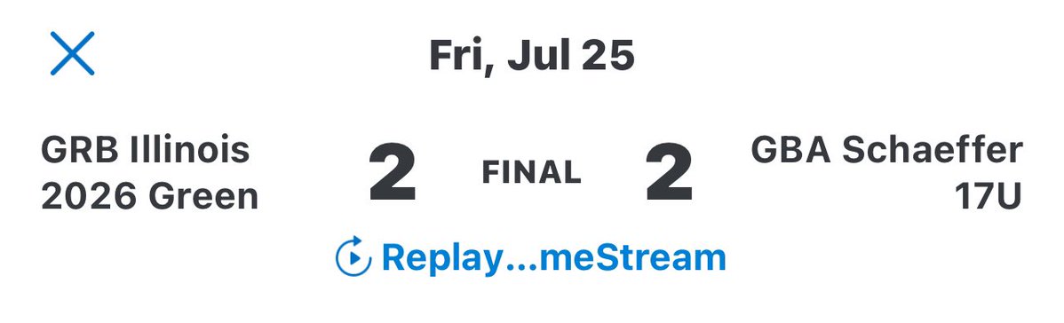 GRBIL2026's tweet image. Green Team Tie @IowaPG Battle for the Midwest
@johnnygeisser1 5 innings -2hits -1ER- 6Ks
@carter_d1224 2 innings -1hit- 1ER -1K
@maddon_mckim14 2-3 -DBL
@Sonny_MARSS 1-3
@KonnerAltergott 1-3