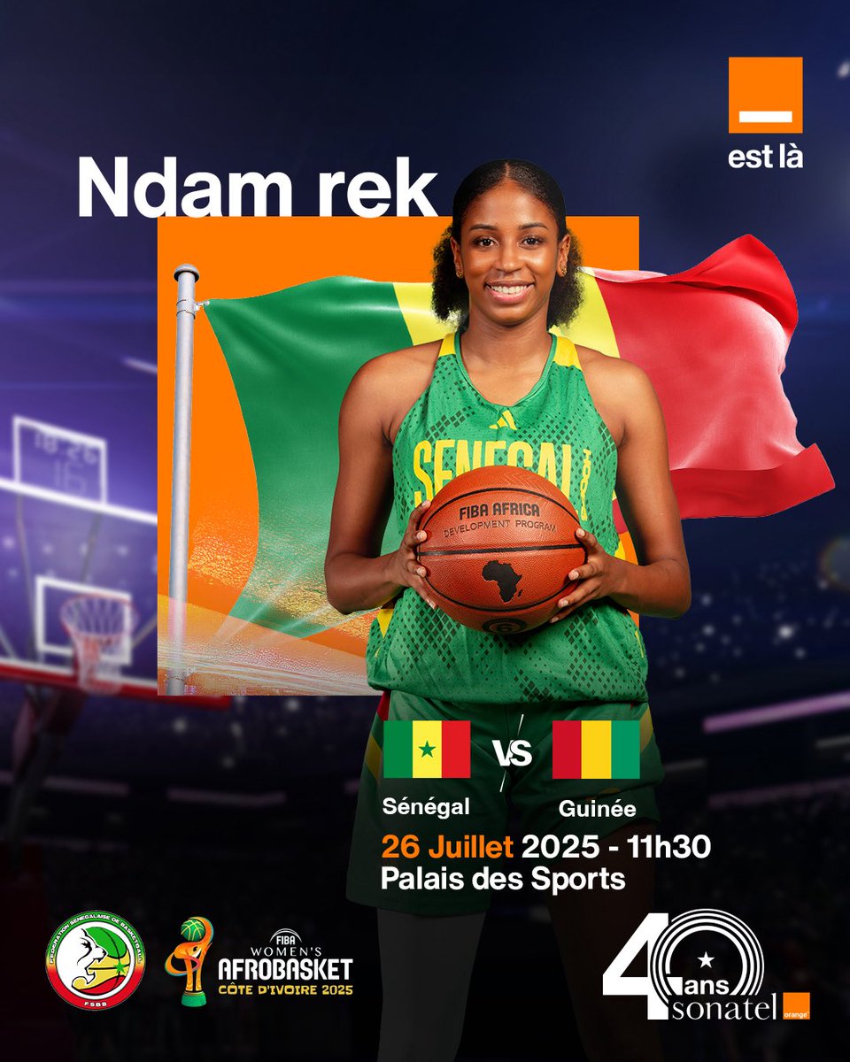 GAME DAY 🏀

Gars yi ba paré gen, souba la lepp di leer !

Nos Lionnes entrent en lice demain 26 juillet à 11h30 contre nos voisines de la Guinée 🇬🇳 !

Un derby explosif, du spectacle garanti et une seule issue : la victoire 🇸🇳.

Ndam sinon rien ! 💪🏾

#Karim
#DemJëlliLiñuMoom