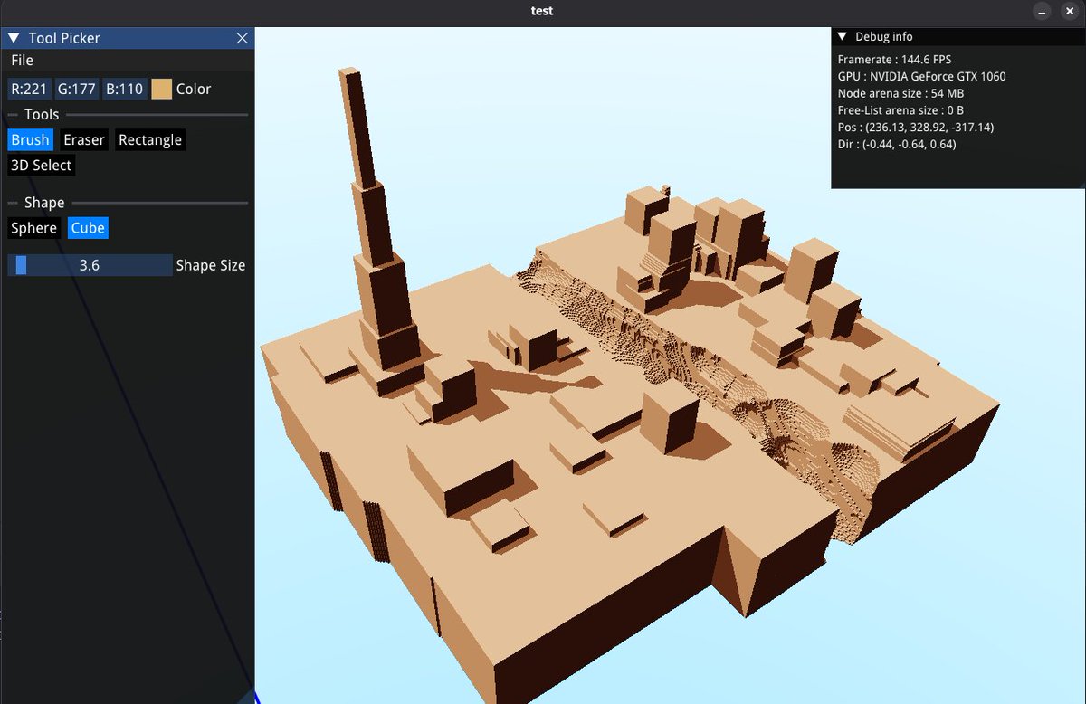 Miolith_'s tweet image. No one asked but I added shadows and cubes to that voxel editor