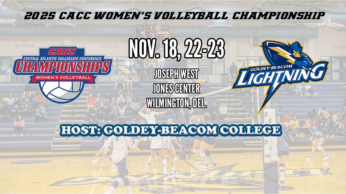 CACC01's tweet image. .@GBCLightning will host the 2025 #CACC Women's Volleyball Championship. The volleyball semis and finals will be at Goldey-Beacom for the first time since 2001.
caccathletics.org/news/2025/7/25…