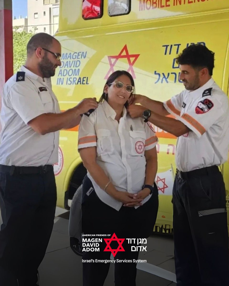 Magen David Adom (@afmda) on Twitter photo Shabbat Shalom and Mazal Tov to Reut Shochat of Rechovot, who recently passed her exams to be a paramedic. As Israel faces new challenges on the home front, <a href="/Mdais/">Magen David Adom</a> is training more paramedics to keep the nation's civilians safe, no matter what tomorrow brings. Shabbat Shalom and Mazal Tov to Reut Shochat of Rechovot, who recently passed her exams to be a paramedic. As Israel faces new challenges on the home front, <a href="/Mdais/">Magen David Adom</a> is training more paramedics to keep the nation's civilians safe, no matter what tomorrow brings.