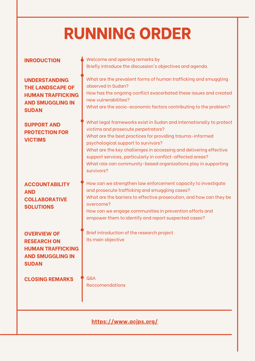 Join us for a crucial online discussion on Human Trafficking in Sudan within the context of the current conflict. The discussion will take place via Google Meet on July 31st.
Register here: forms.gle/ptndd2juEzWnwT…