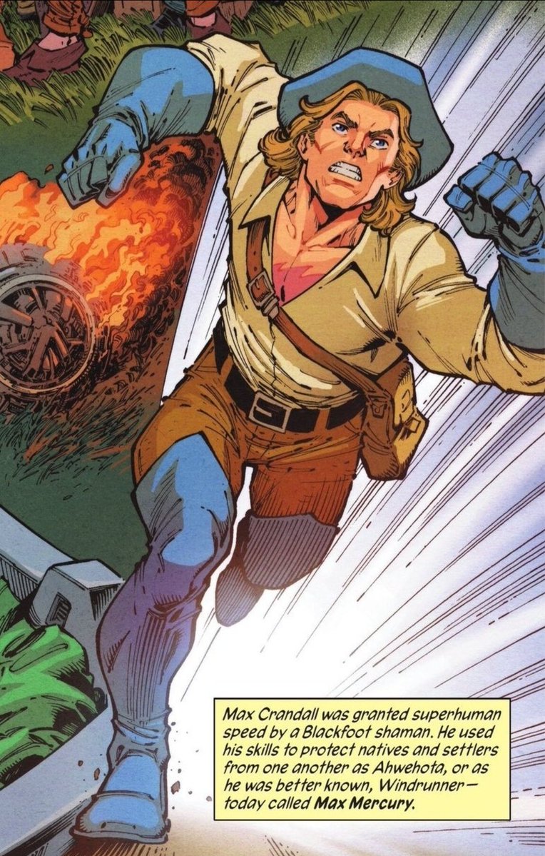FlashLegacyBR's tweet image. Pra quem não é muito familiarizado com o Max Mercury, ele já teve inúmeros alter-egos durante sua carreira:
- Windrunner;
- Lightning;
- Blue Streak;
- Whip Whirlwind;
- Thunderpace;
- Quicksilver.