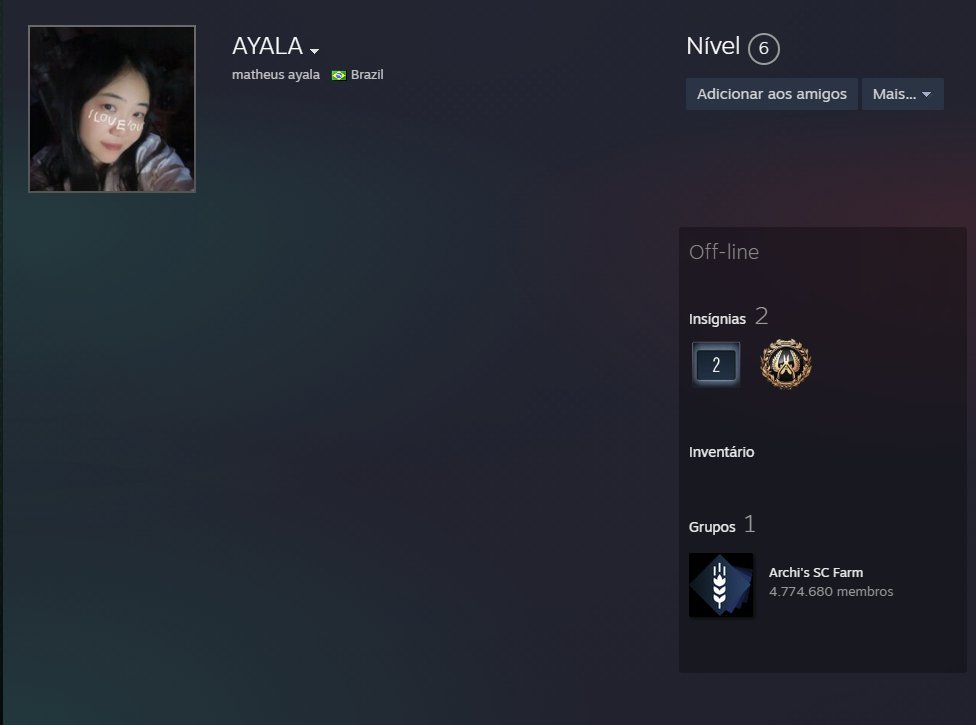 se puderem reportar esse perfil que esta se passando por mim! agradeço
steamcommunity.com/profiles/76561…