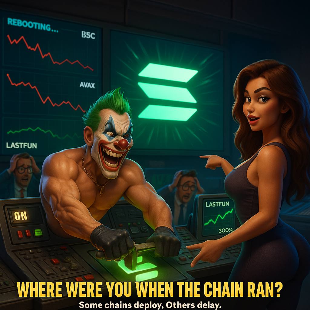 web3ji's tweet image. When the dust settles and the hype dies, @Lastpumpfun keeps going. No devs pulling strings. No taxes slowing you down. No fake roadmaps. Just a community-powered coin built for the wild ones who came to laugh, meme, and ride the chaos.