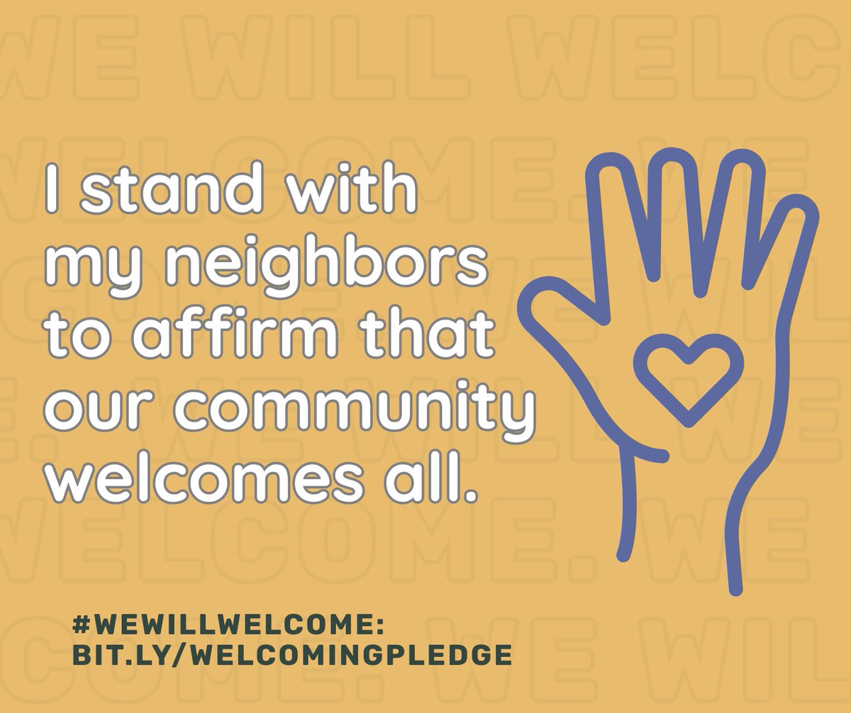 RefugeeAdvcyLab's tweet image. In a time when so much feels out of our control, we can still show up for each other. Every small act of welcome can make our communities stronger, safer, & more connected.
✅Sign the #WeWillWelcome pledge: bit.ly/WelcomingPledge
🤝Do one small act of welcome.
📢Spread the word.