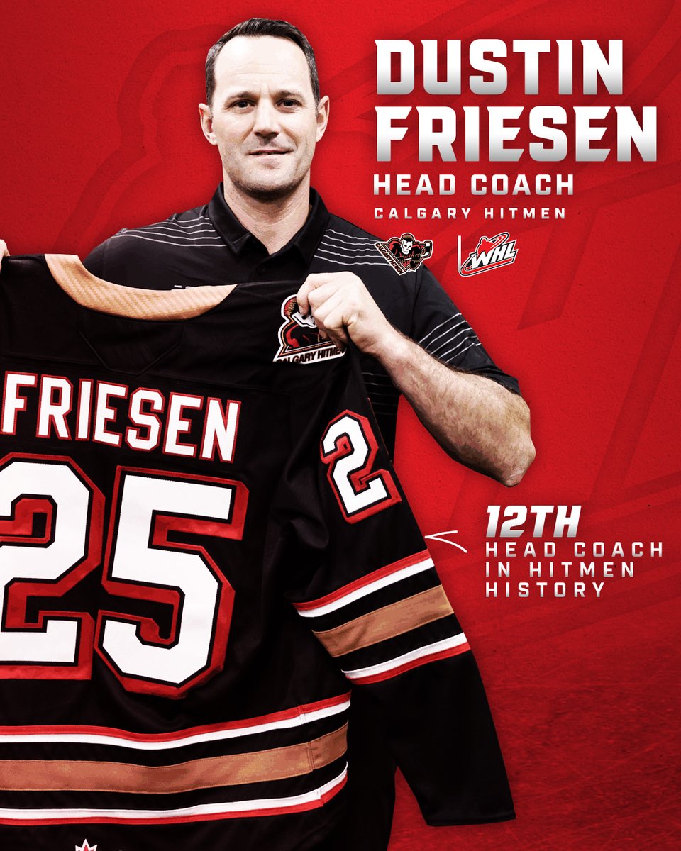 TheWHL's tweet image. Dustin Friesen has returned to the 'Dub!
The former @SCBroncos blueliner and @MJWARRIORS assistant coach has been named the newest head coach for the @WHLHitmen!
๐ | tinyurl.com/mw6kaz4v