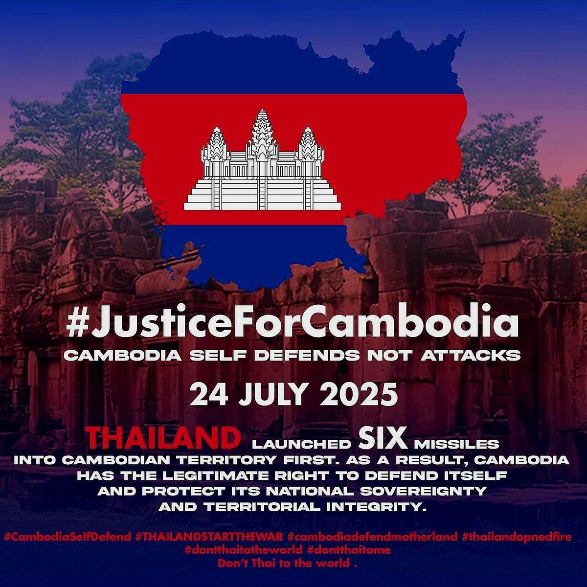 sopheachea's tweet photo. #CambodiaSelfDefend 
#ThailandCambodia 
#ThailandStartedTheWar 
#Thailandopenfire 
#ThailandOpenedFire 
#dontthaitotheworld https://t.co/YW2e2XPYY0
