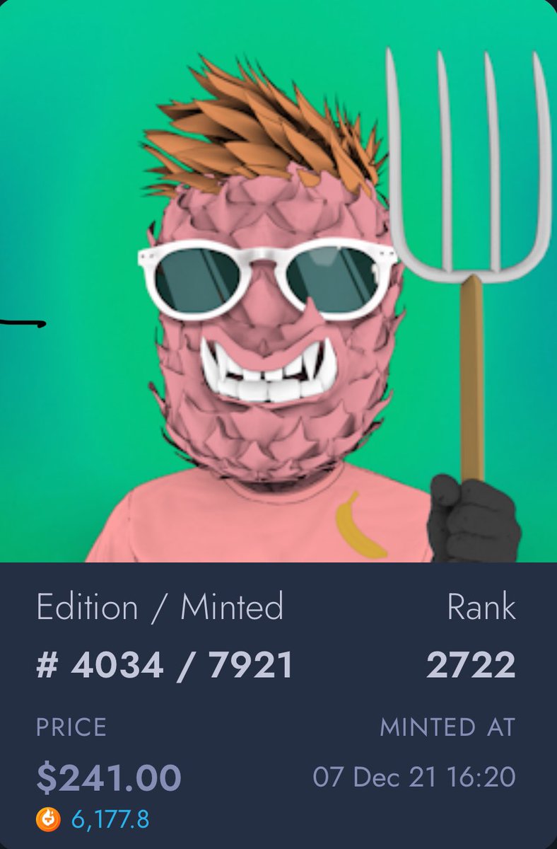 pickin_pines's tweet image. 🍍Friday Pineapple Picks!🍍
Categories: &lt;300, &lt;1000, Premium🔥🔥 🔥
thetadrop.com/marketplace/ed…
**Not Financial Advice**
$Theta $Tfuel $BTC
#Crypto #Blockchain #Bitcoin #NFT
@ThetaDrop @SecrtPineapple @TheRareRobot @ThetaRarity