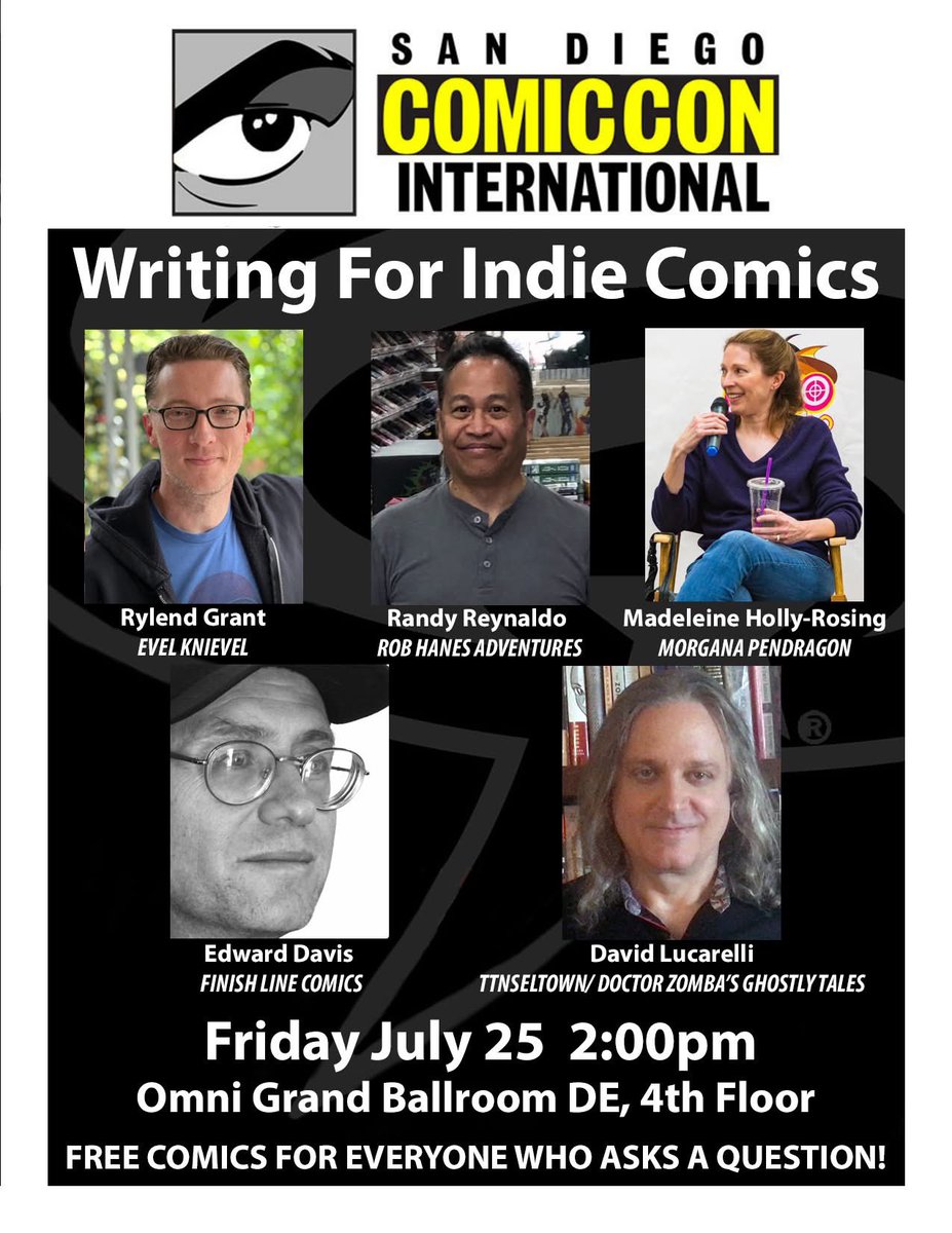 If you’re at SDCC today and want to learn the tips and tricks for writing indie comics come to our panel at 2! #SDCC2025 #WritingCommmunity #indiecomics #Comics