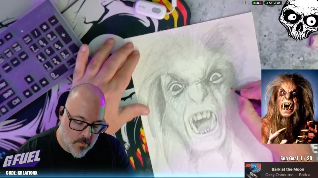 What a fun night. 
After 10 days of not streaming I gotta thank everyone for taking the time to come hang out while I attempted to sketch Ozzy in the bark at the moon makeup. 

You guys made this monster man feel loved. ☠️

W raids
W #kick
W chat