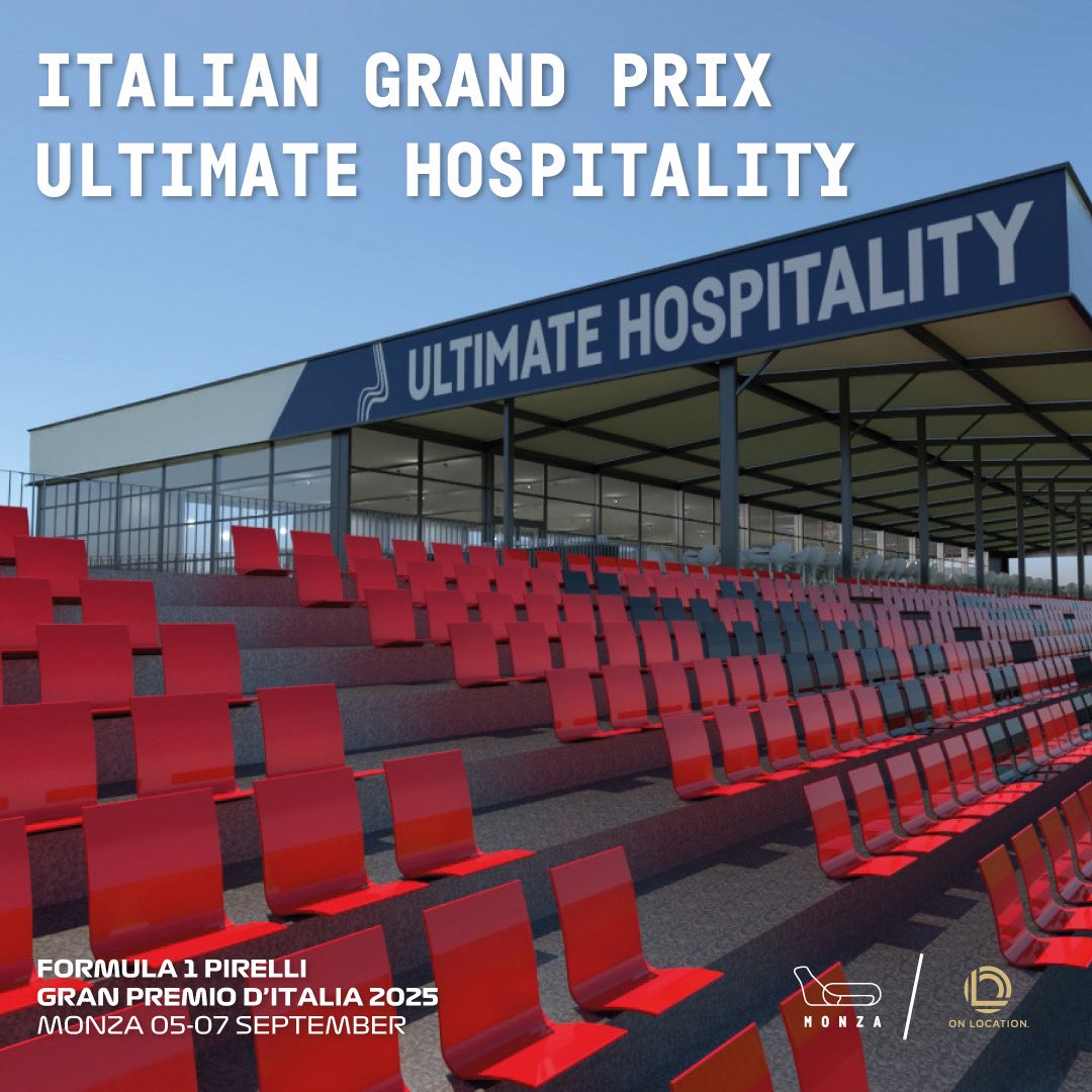 onlocationexp's tweet image. Here’s a sneak peek of the exteriors of our Hospitality lounge at the iconic @Autodromo_Monza 👀
Stay tuned for the next lounge reveal ⏳ Secure your place today ➡️ onlocationexp.com/formula-1/ital…
#AutodromoNazionaleMonza #OnlyWithOnLocation #TheTempleofSpeed