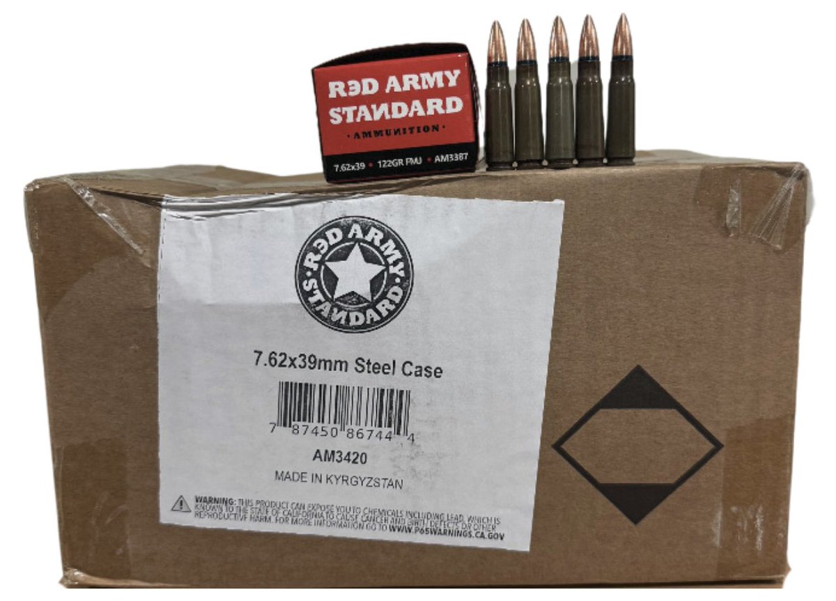 calebwfrancis's tweet image. 1,000 Rounds of Red Army 7.62x39mm FMJ 122gr Steel Ammo dropped down to $499.99 and SHIPPED! Those in Cali should definitely stock up!
*Affiliate link
Get it here: alnk.to/58sDOaE