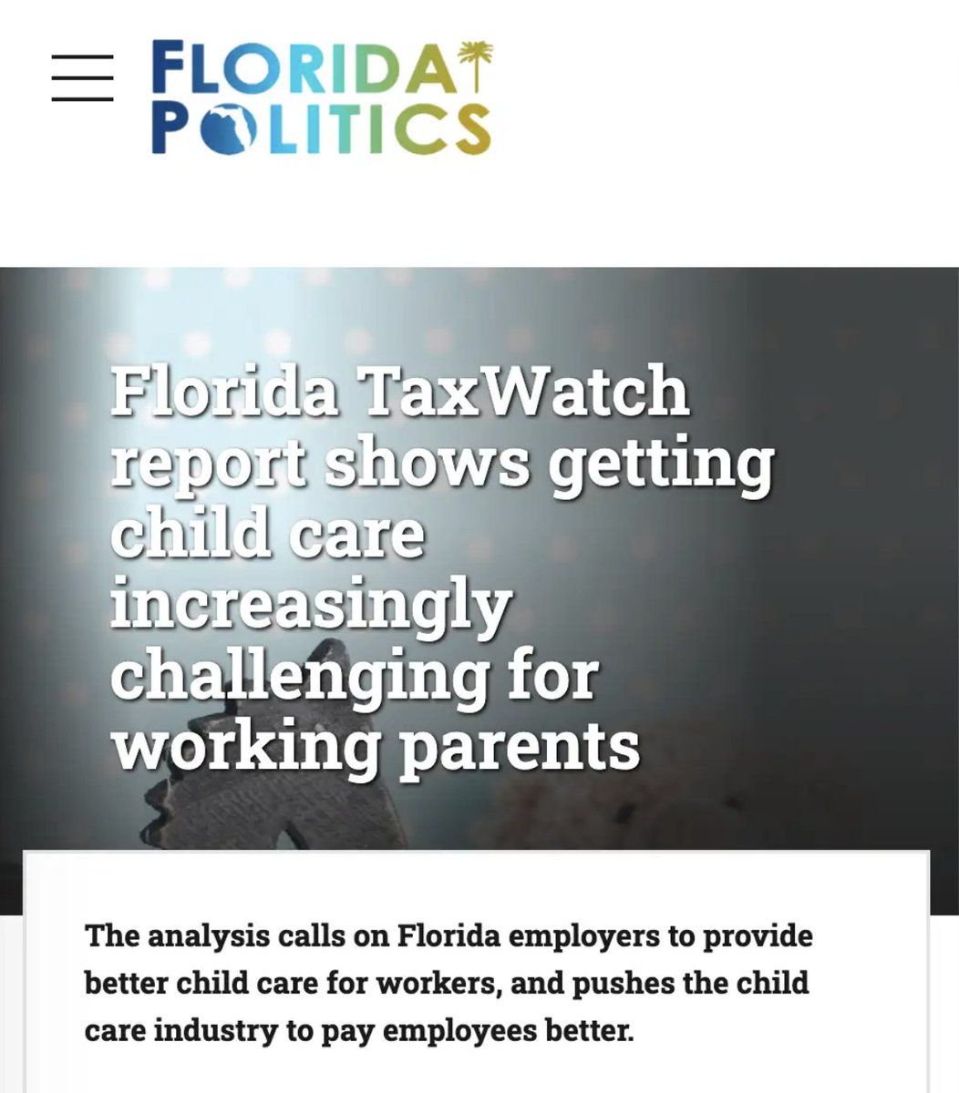 ChildMovementFL's tweet image. There are about 1.28 million children under the age of 6 in Florida, and it’s getting costly for parents to get child care when needed...”
VIA @Fla_Pol: bit.ly/4lNi2TS
#TheChildrensMovement