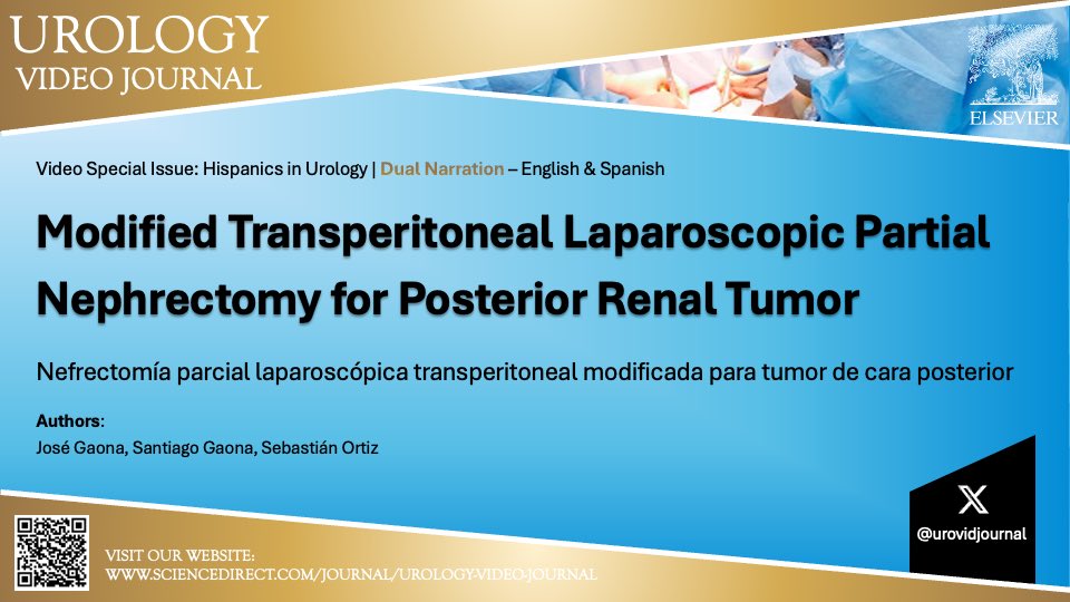 urovidjournal's tweet image. 🚨 FIRST OF ITS KIND: DUAL NARRATION SURGICAL VIDEO 🚨 | Modified Transperitoneal Laparoscopic Partial Nephrectomy for Posterior Renal Tumor | by: J. Gaona, S. Gaona, S. Ortiz | Video Special Issue by @Renesotelo45375 @LGMedinaN | sciencedirect.com/science/articl…