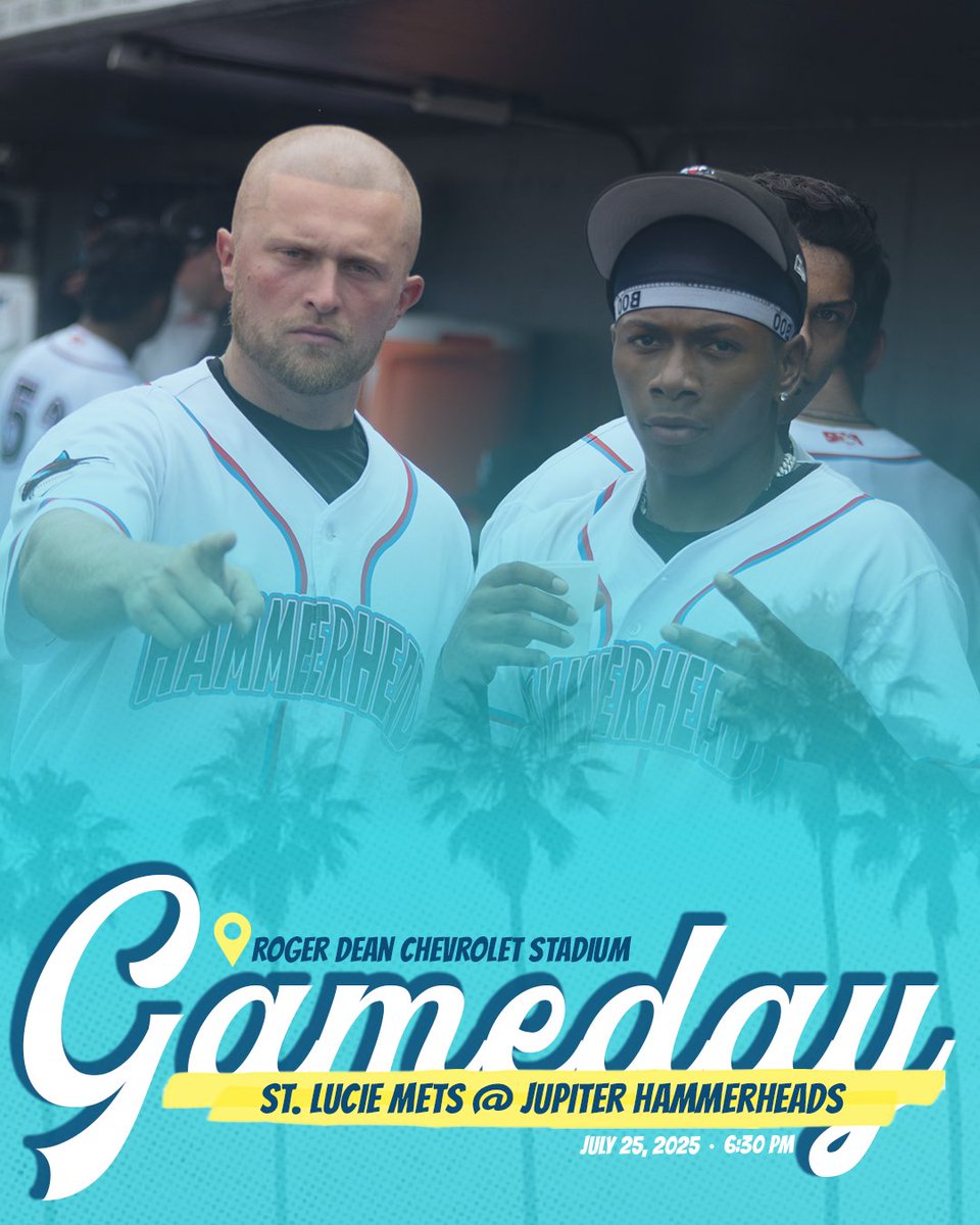 GoHammerheads's tweet image. Happy Dog Day Friday!
🆚 @stluciemets
⏰ 6:30 PM (Broadcast begins at 6:20 PM)
🏟️ @RDCstadium
📺 MiLB.TV, @MiLB App, and @Bally__Sports
📻 milb.com/jupiter/fans/a…
🎟️mlb.tickets.com/?agency=JUPV_P…
#Makingwaves #Hammertime🦈