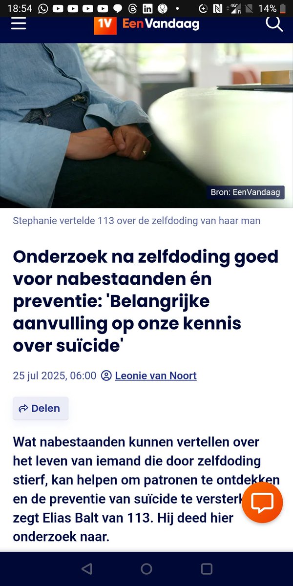 Matthijs85's tweet image. Onderzoek na zelfdoding belangrijk voor preventie, om erachter te komen welke factoren een rol spelen eenvandaag.avrotros.nl/artikelen/onde… #eenvandaag