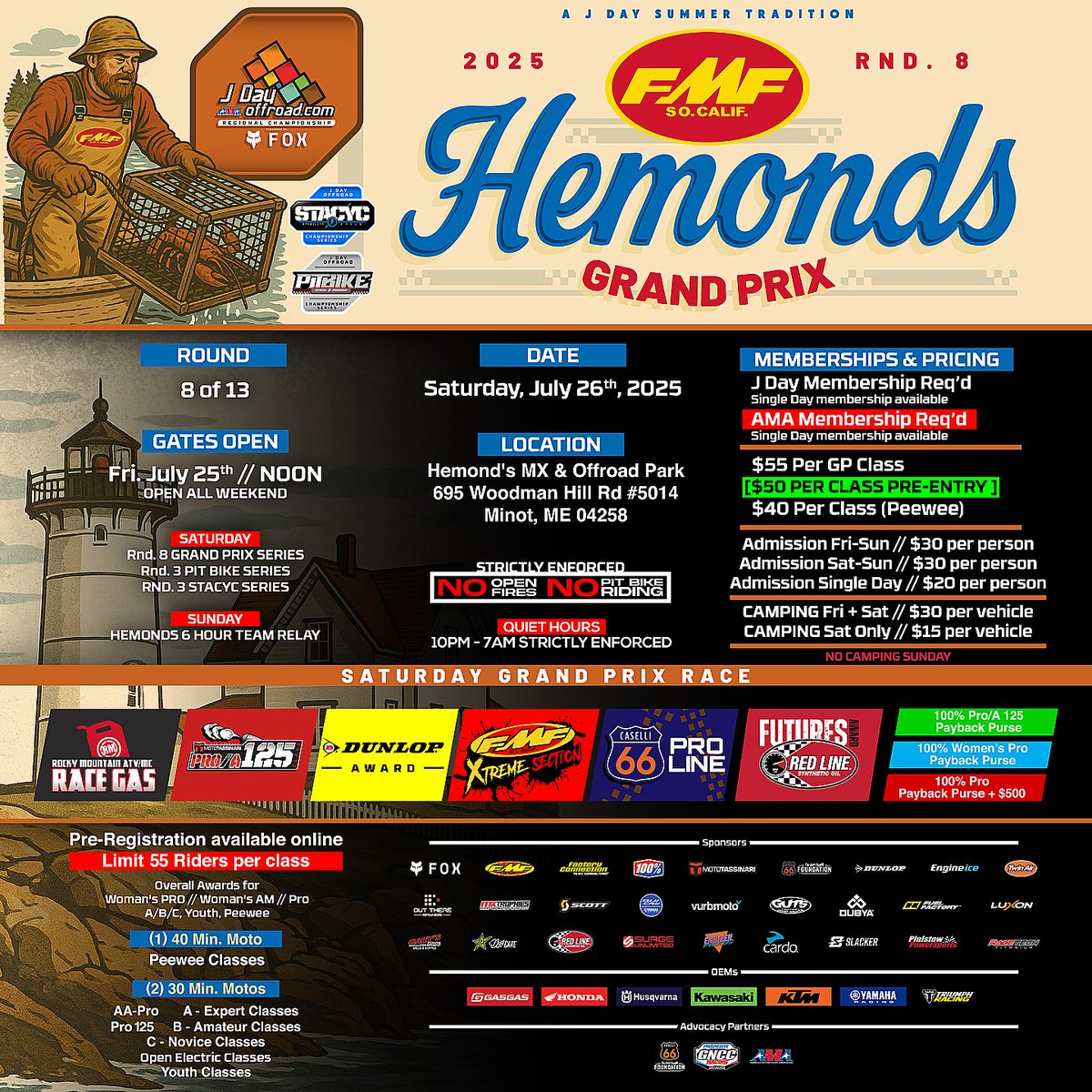 YO LOCALS! If you're headed to the J Day Off Road FMF Racing Hemonds Grand Prix Rnd. 8 on Saturday, July 26th come on by the Moto Tassinari/VFORCE display and say Hi. We'll have VFORCE reed valves, sweatshirts, t-shirts, hats and yes…free stickers 😂See you there!